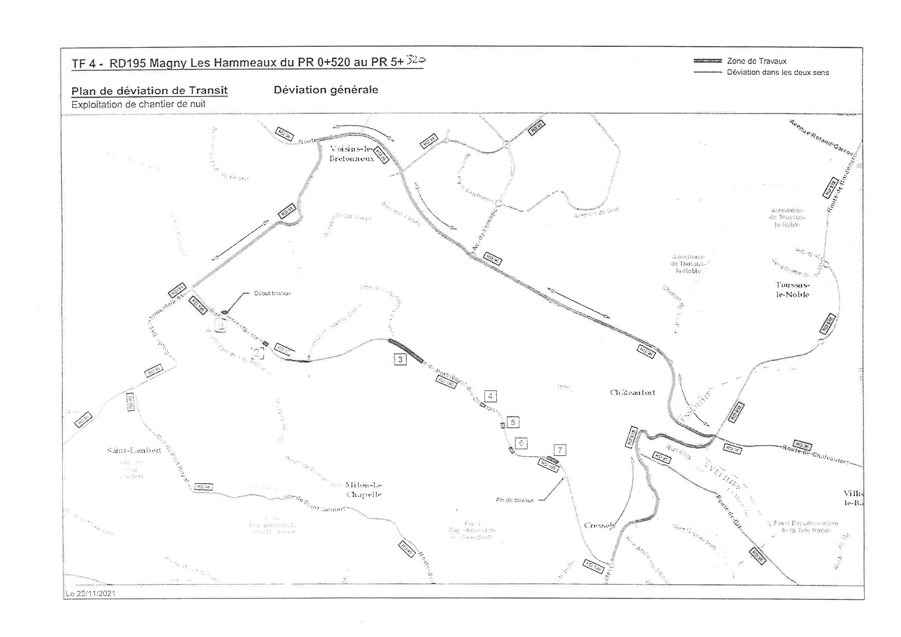 Plan de deviation RD 195